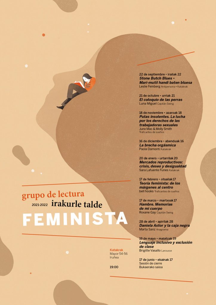 Cartel para el grupo de lectura feminista de Katakrak 2021-2022.